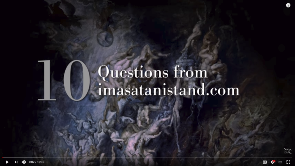 10 Questions answered from imasatanistand.com