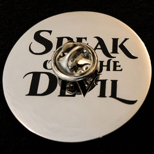 Speak of the Devil Stainless Steel Sigil of Baphomet Lapel Pin - Back with Fastener