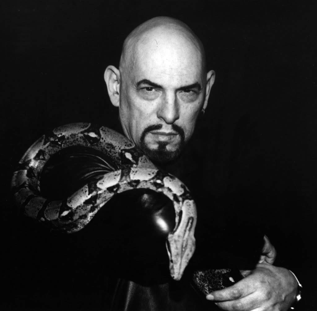 Anton Szandor LaVey and a snake